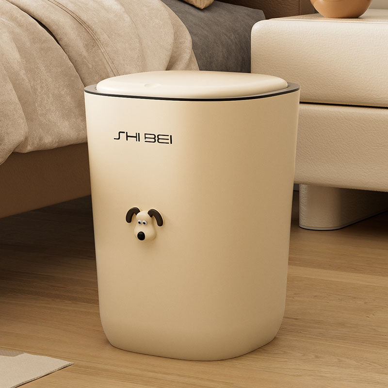 Trash Can Bedroom Press Ring Sanitary Bucket Nordic Office Living Room Paper Basket New