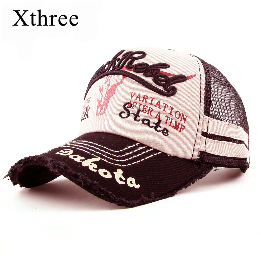 New washed mesh cap for women, summer washed bull head baseball cap, men's casual embroidered cap