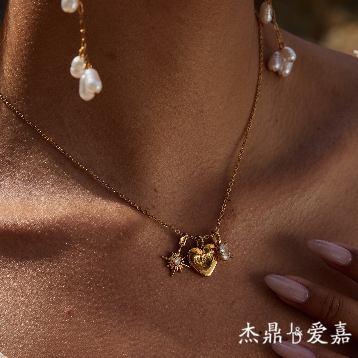 Jieding titanium steel niche necklace accessories women zircon pendant stainless steel accessories