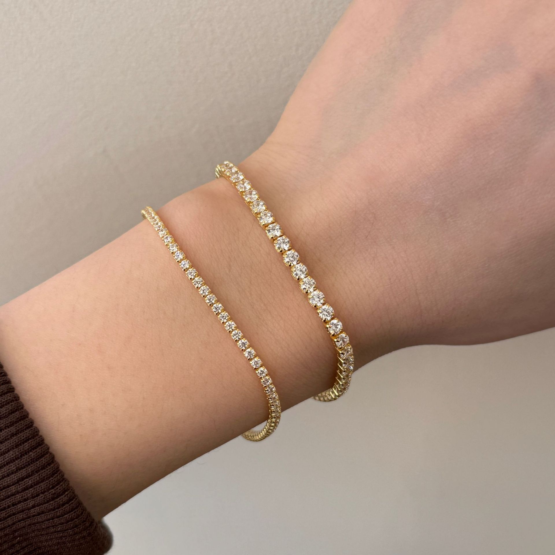 New S925 sterling silver bracelet for women, single row diamond buckle head 2MM 3MM tennis chain hand accessories