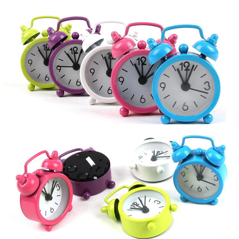Cute Mini Metal Alarm Clock 4cm Electronic Small Alarm Clock Customizable with Logo
