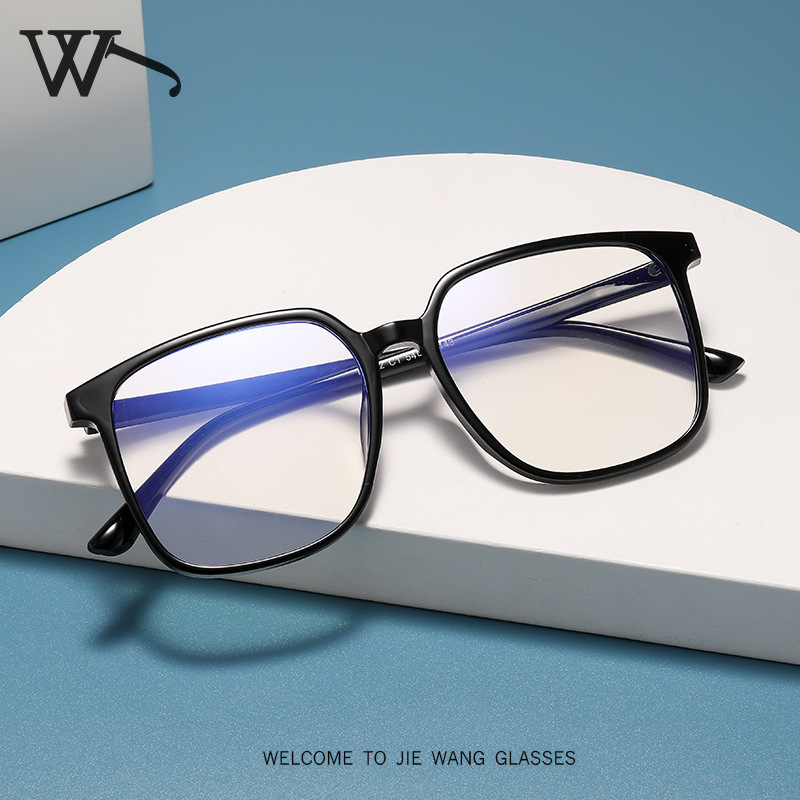 New Large Frame Plain Face Polygon Women Anti-Blue Light Flat Light Glasses Men Glasses Frame