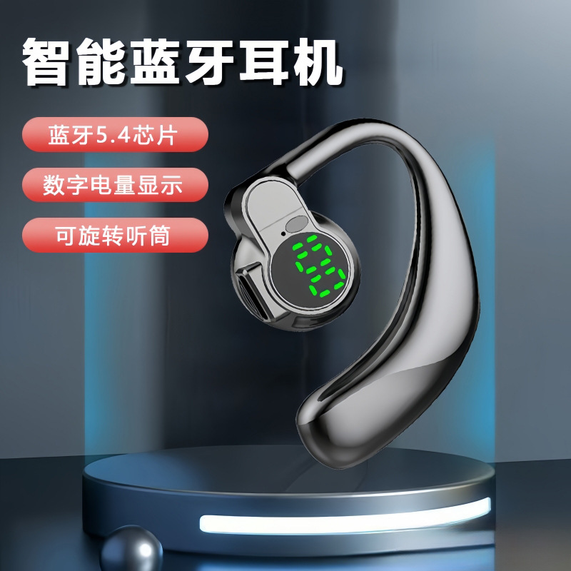 Bluetooth 5.4 Waterproof Wireless Earhook Noise Cancelling Earbuds Ultra Long Battery Life Bluetooth Earbuds Rotatable Stereo Sound S03