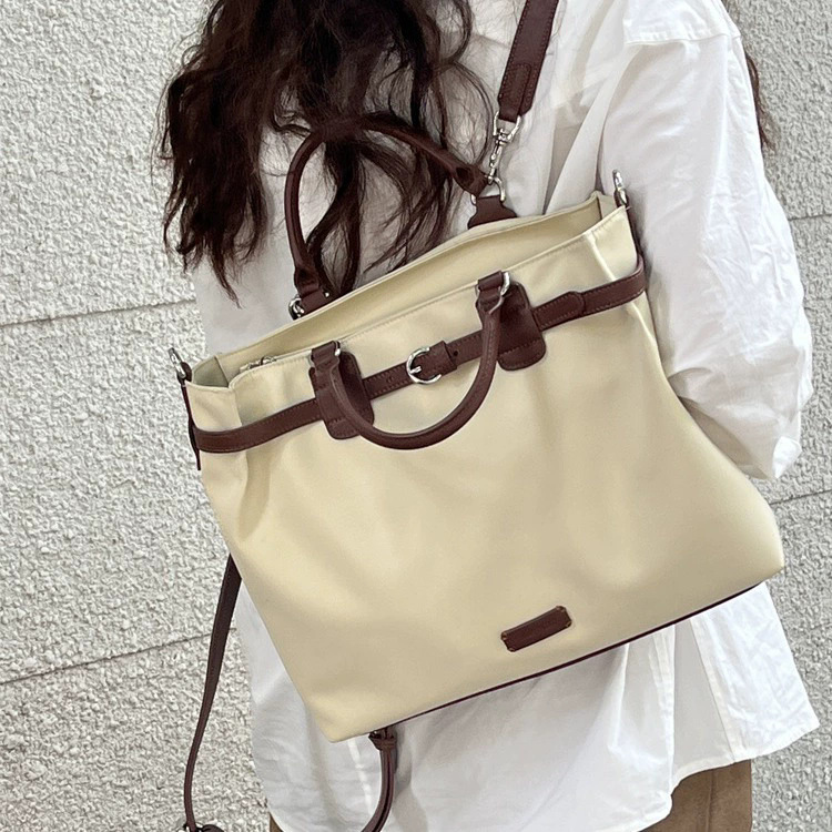 Dual-Use Large Capacity Student Backpack for Women 2026 New Handheld Laptop Bag Commute Single Shoulder Crossbody Tote Bag