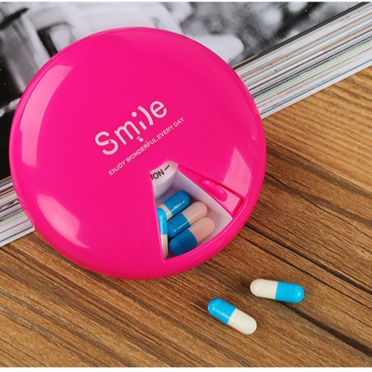 smile mini rotating portable rotating small pill box weekly round pill box portable large capacity box