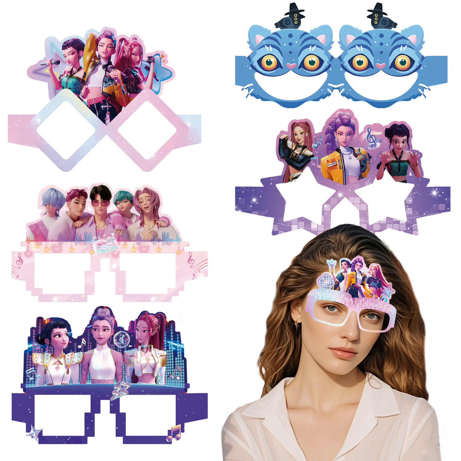 Witch Hunters Birthday Party Paper Glasses Paper Mask Photo Prop Dress Up Peripheral Party Decoration Supplies