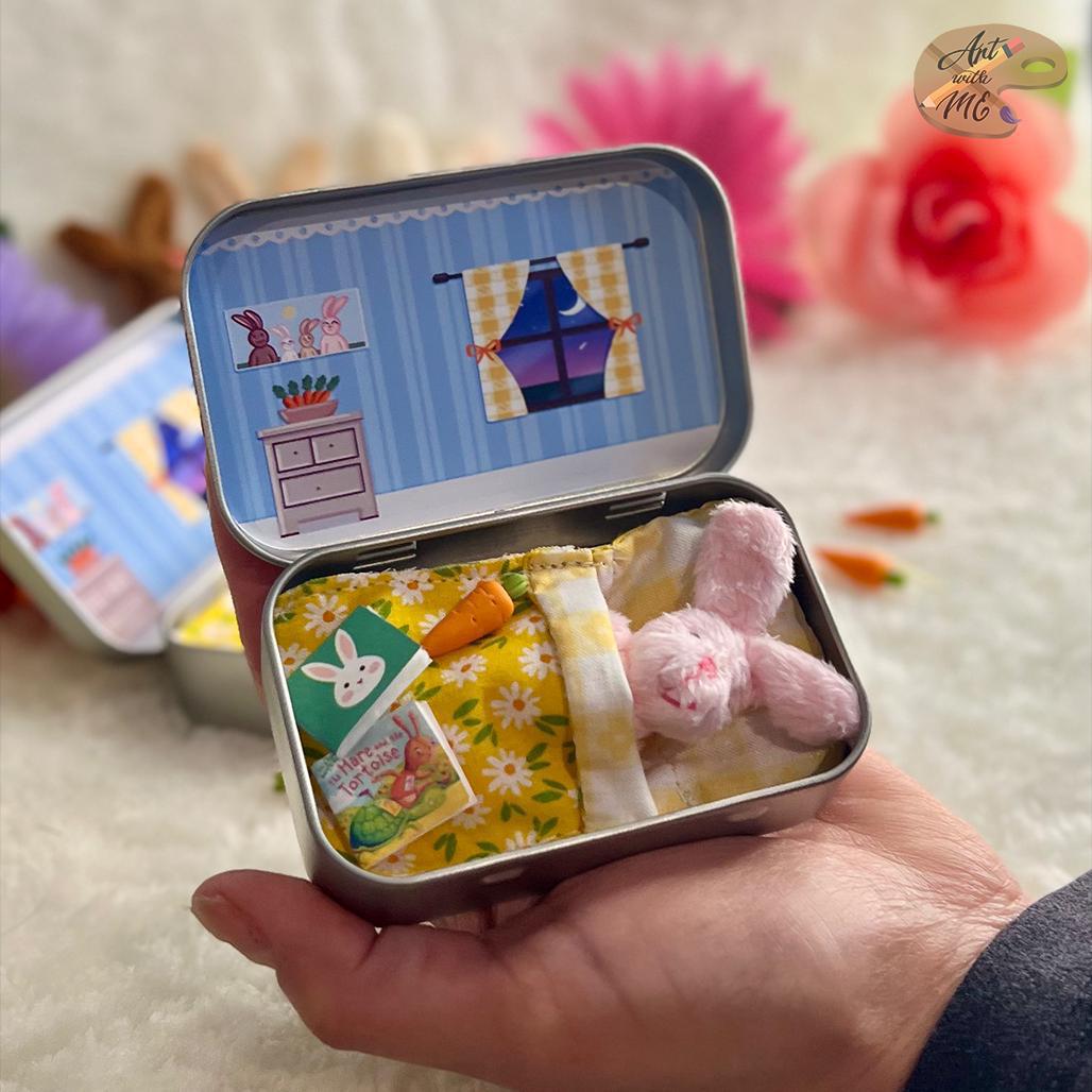 Bunny Plush Toy in a Tin Plush Mini Tin Box Bunny Mini Plush Toy Set Wholesale