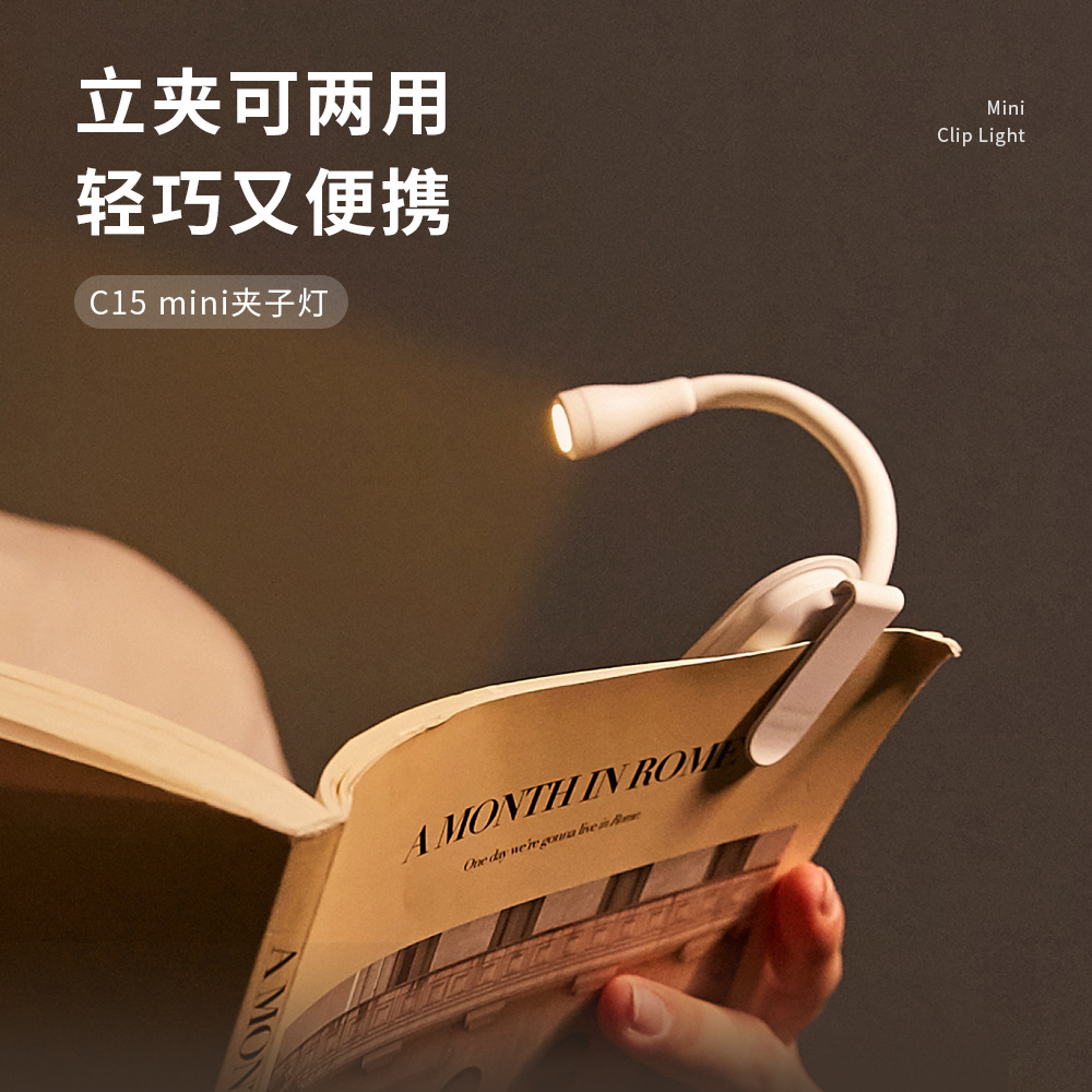 New Mini Small Desk Lamp USB Charging Portable Clip and Stand Dual Use Reading LED Night Light Gift
