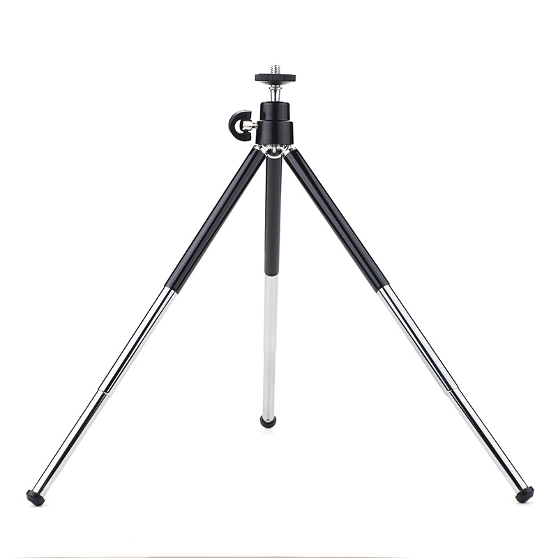 Extendable Three-Section Desktop Tripod Mini Metal Phone Stand Fill Light Stand Mirrorless Camera Tripod