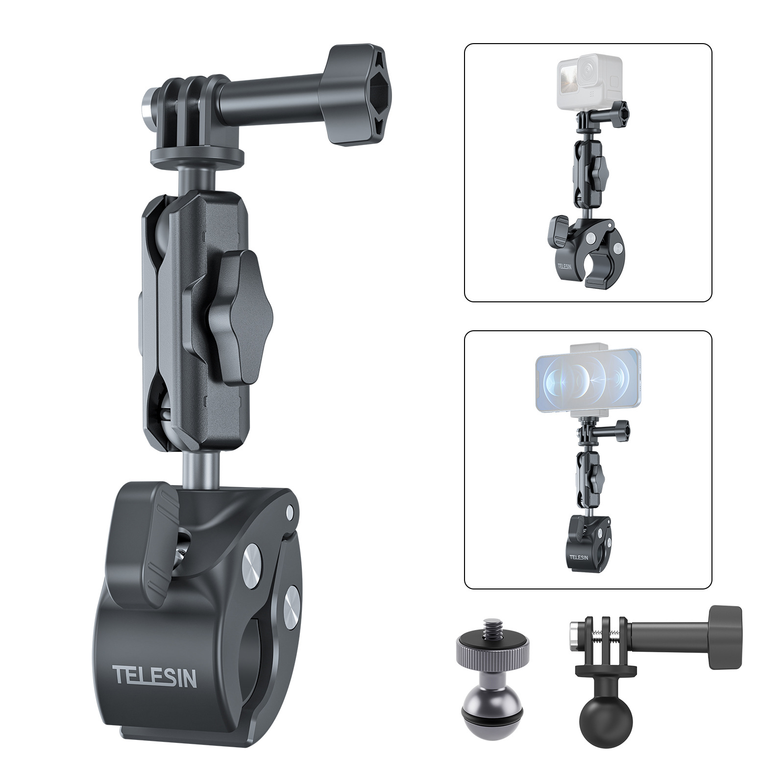 TELESIN Cycling Universal Tube Clamp Crab Clamp Plastic for GoPro13 DJI 360