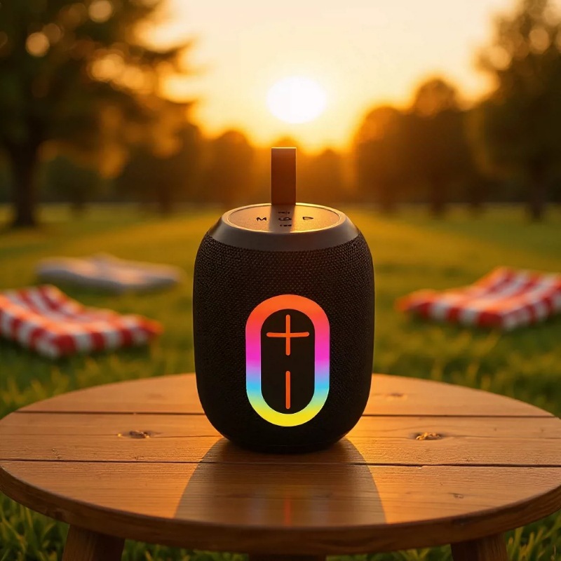Wireless RGB Light Mini Outdoor Hiking Travel Portable Fabric Bluetooth Speaker High Power High Quality Audio