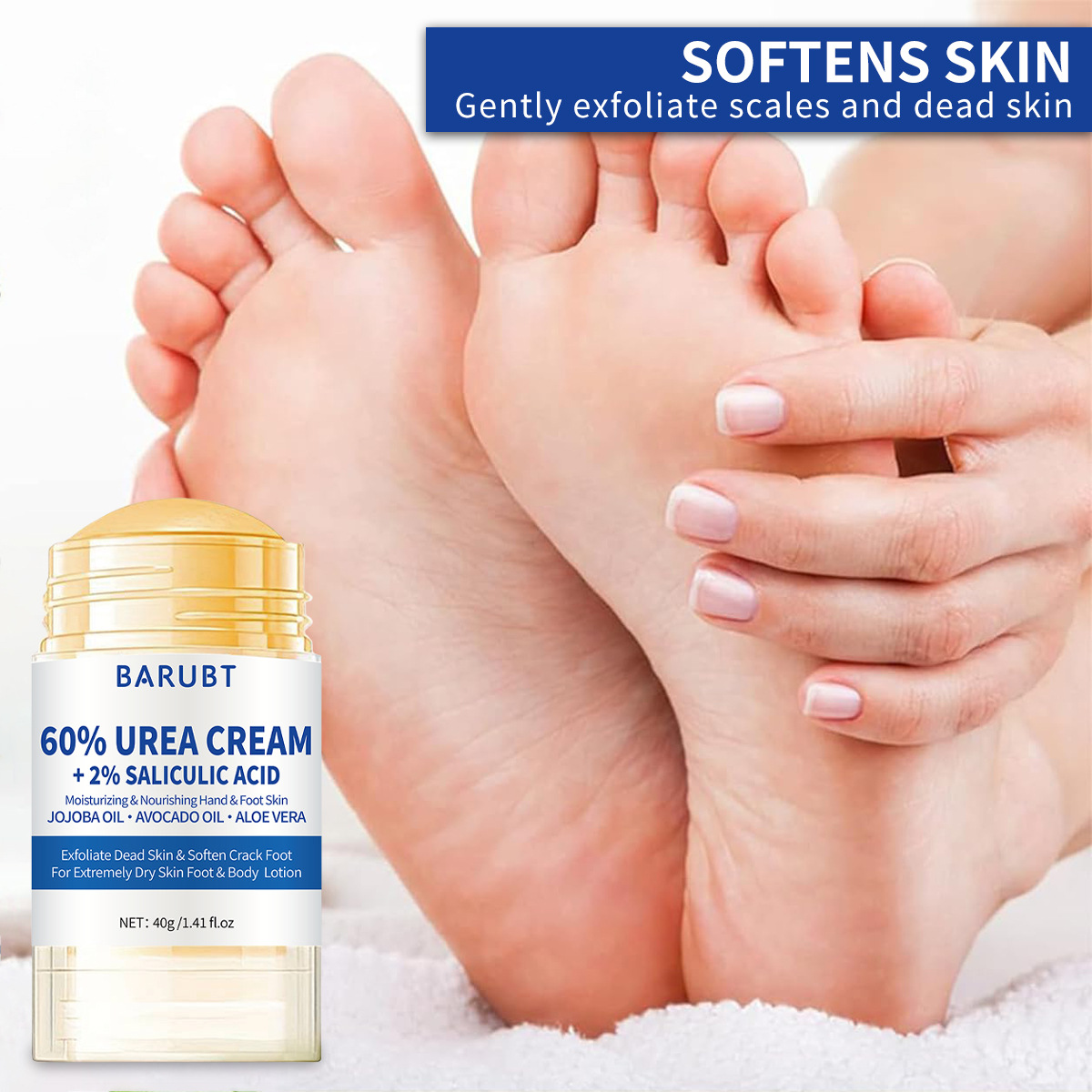 TK Salicylic Acid Urea Hand Foot Care Stick Autumn Winter Anti-Crack Moisturizing Hydrating Peach Lanolin