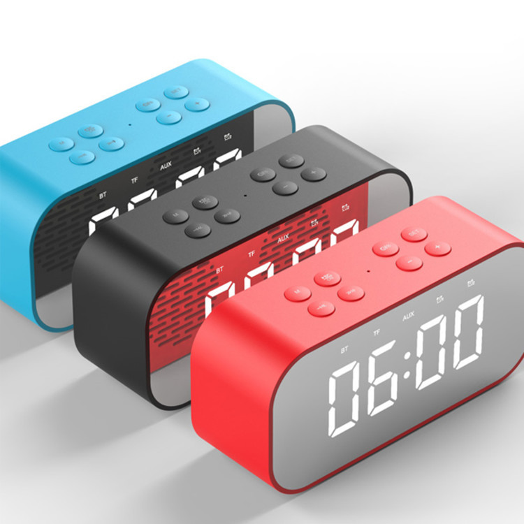 BT501 Bluetooth speaker LED alarm clock wireless mini mirror with screen clock gift card playback bass small speaker