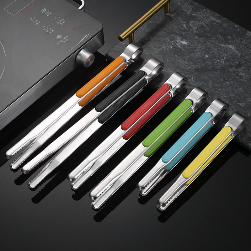 Stainless steel food clip outdoor barbecue clip restaurant steak clip extended food clip self-service barbecue clip