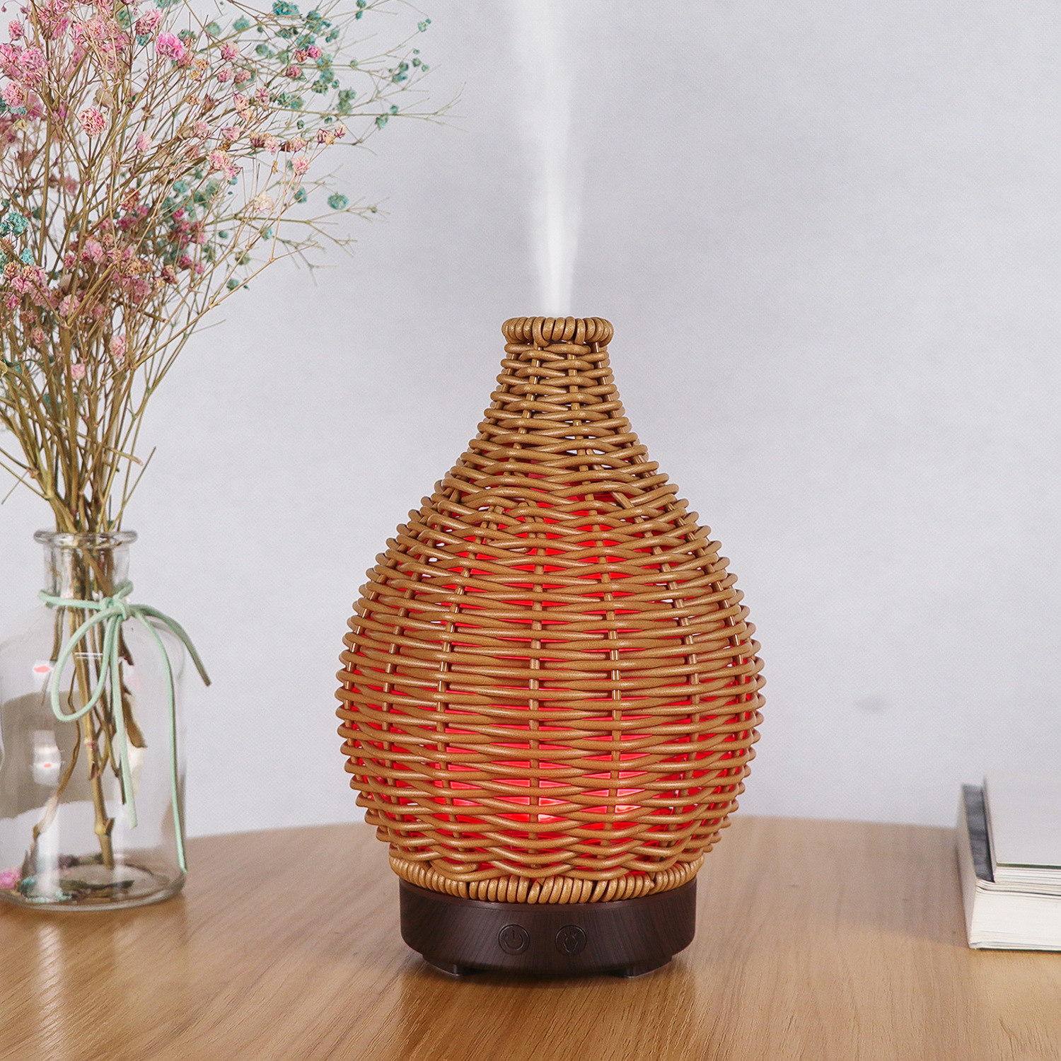 Home Hollow Rattan Humidifier Mini Ultrasonic Atomizer 100ML Aromatherapy Diffuser Aroma Quiet Design