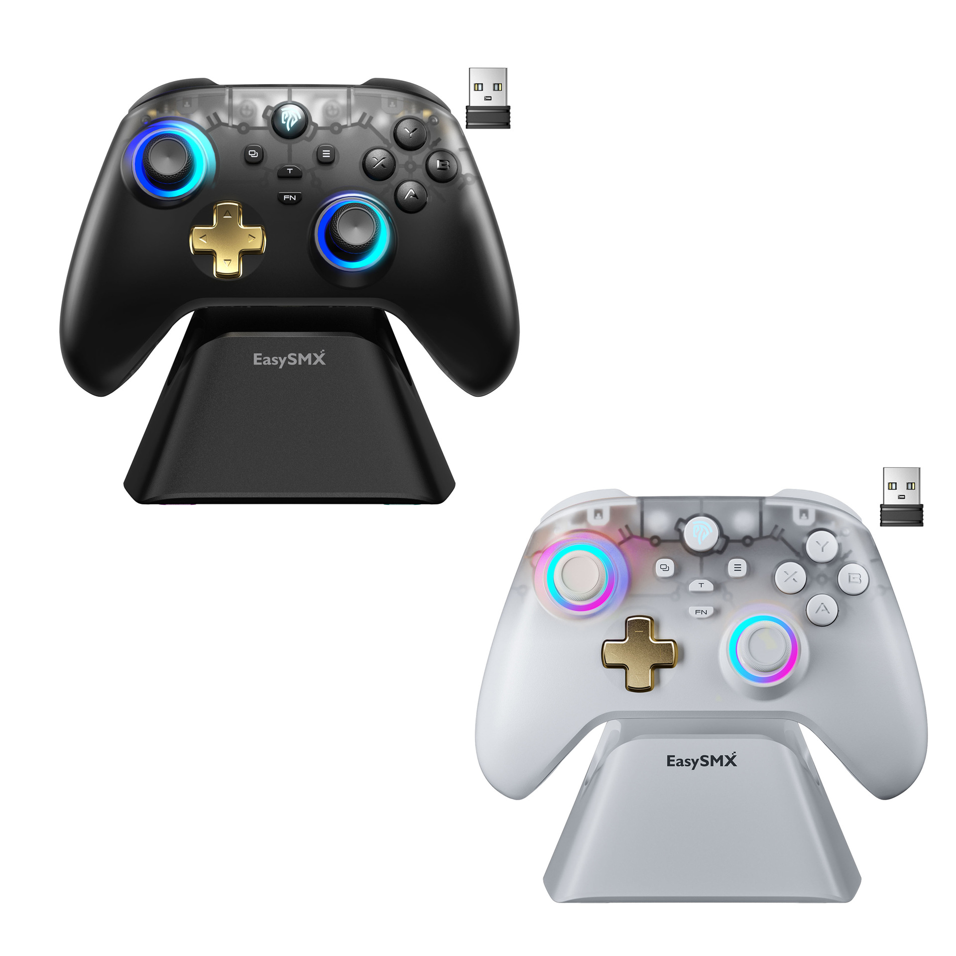 EasySMX D05 PC Multi-Mode Game Controller with Dock Receiver Support NS/Android/Steam/PC