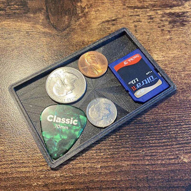 Wallet Card Holder Universal Aluminum Alloy Tray Key Coin Multi-Purpose Storage Box