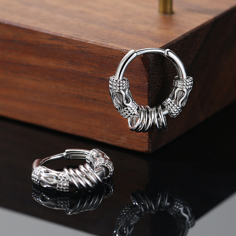 Earrings for men, men's earrings simple circle ear buckle season