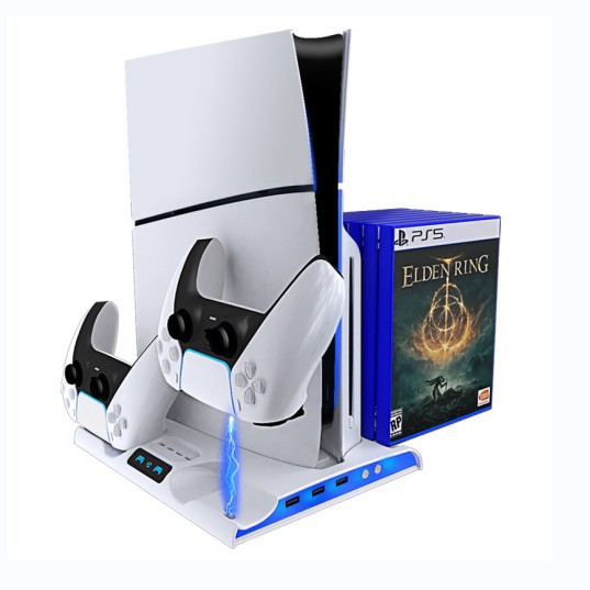 PS5 Slim host cooling base colorful RGB light stand without headphone stand mobile hard drive