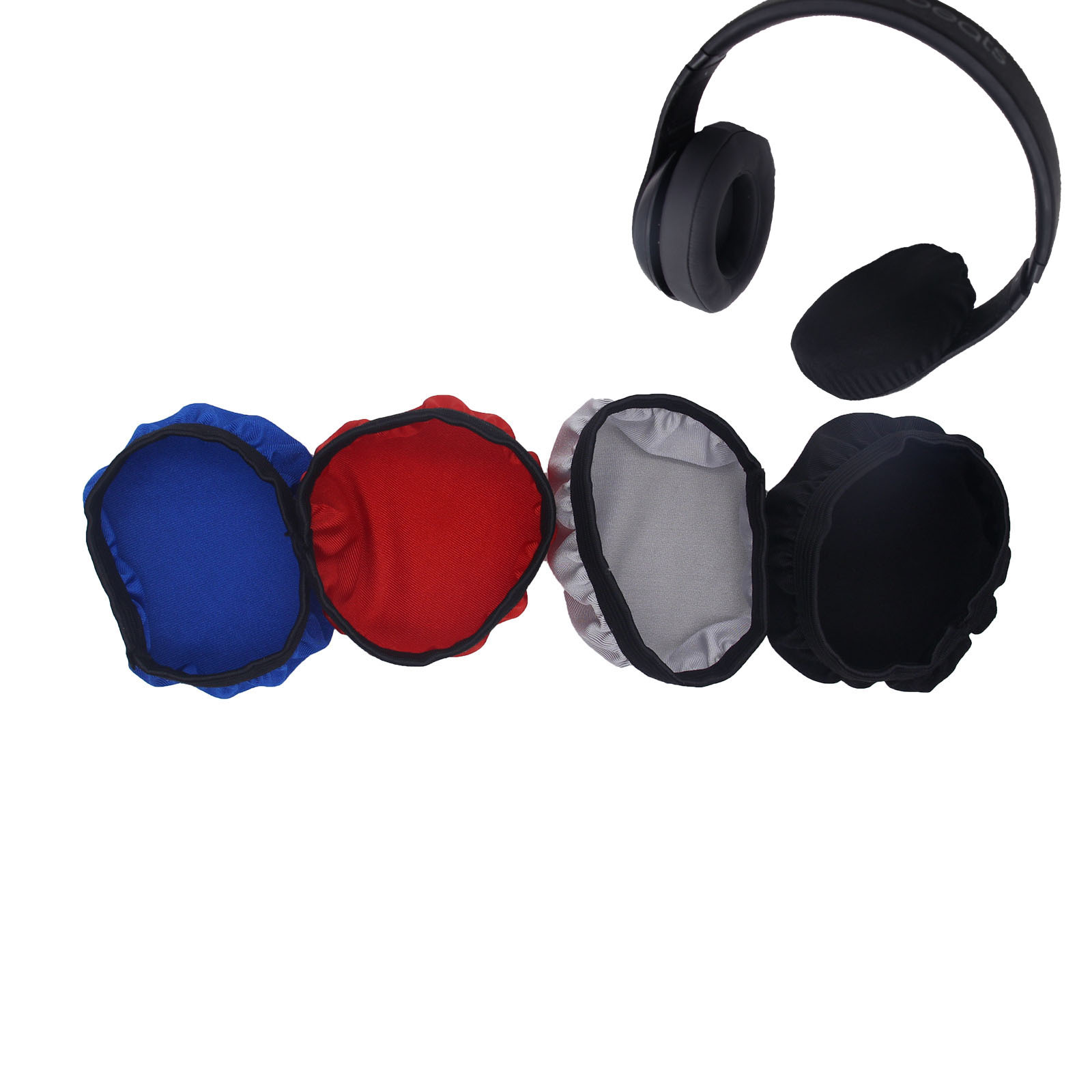 Non-disposable dust cover elastic Lycra headphone cover earmuffs cover internet cafe sweatproof oil-proof protective cover round universal