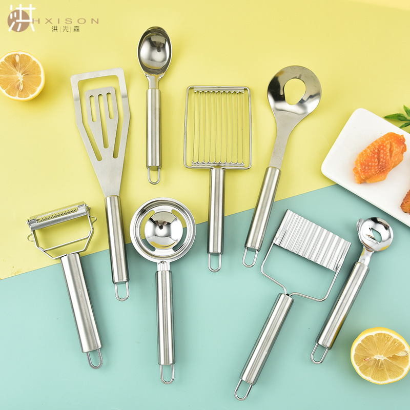 Stainless steel egg kitchen gadget, egg separator, meatball maker, tomato slicer, noodle cutter