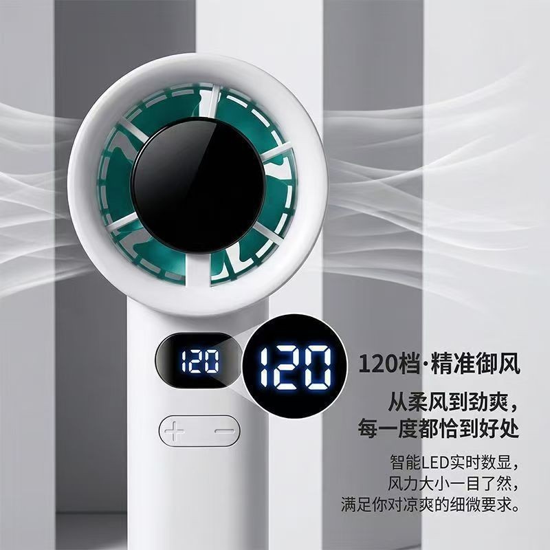 m11 super strong wind new FC8 handheld cold compress fan folding digital display 100-speed adjustment transparent mecha L
