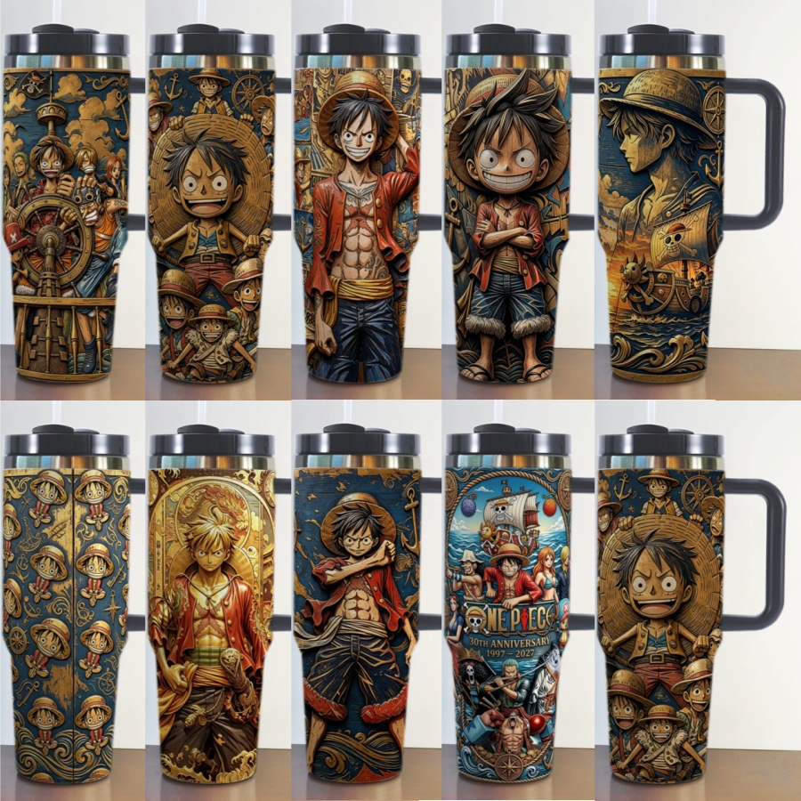 40oz stanley ice霸 cup ONEPIECE Luffy embossed printed One Piece car cup