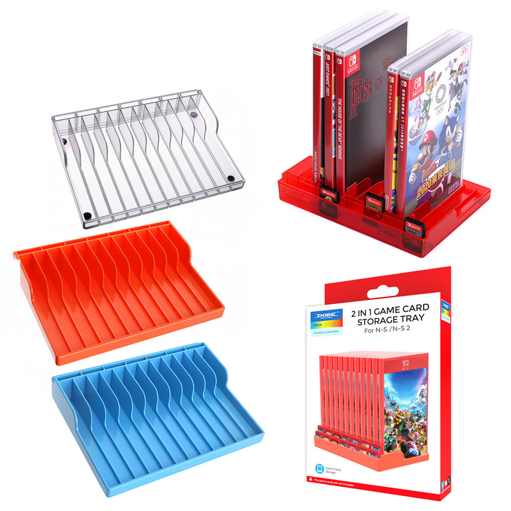 DOBE Original Compatible with Switch/Switch 2 2-in-1 Game Card Storage Tray with 12PCS Game Cards