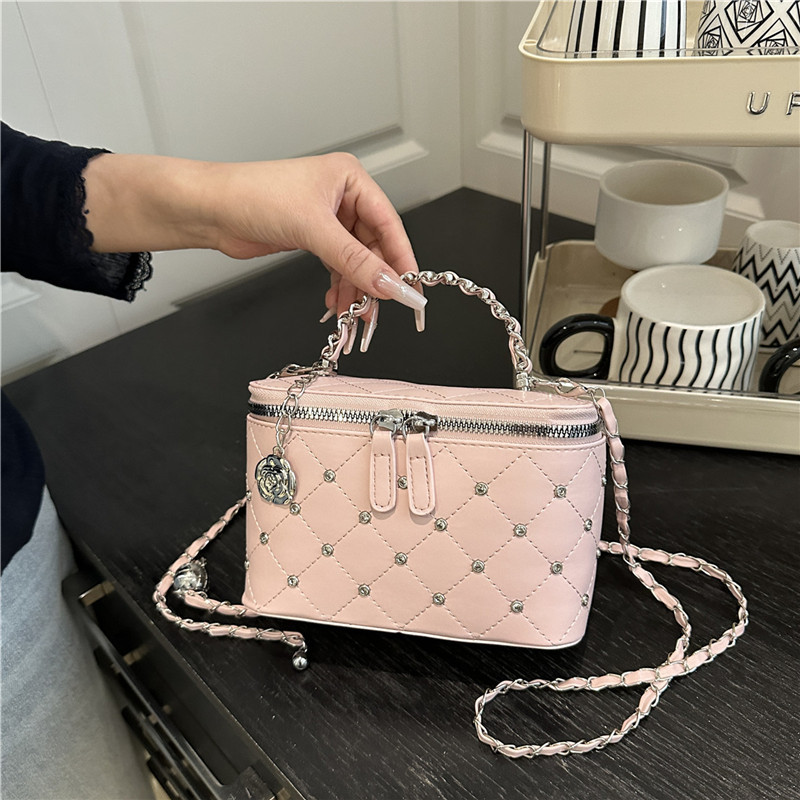 Diamond Grid Chain Small Bags Women 2025 New Rhinestone Box Bags Shoulder Crossbody Bags