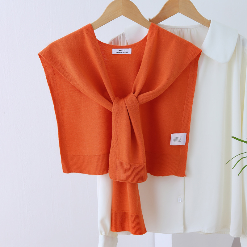 Knitted small shawl for women, spring/autumn/summer air-conditioned room neck protection cape, thin outerwear matching skirt shirt