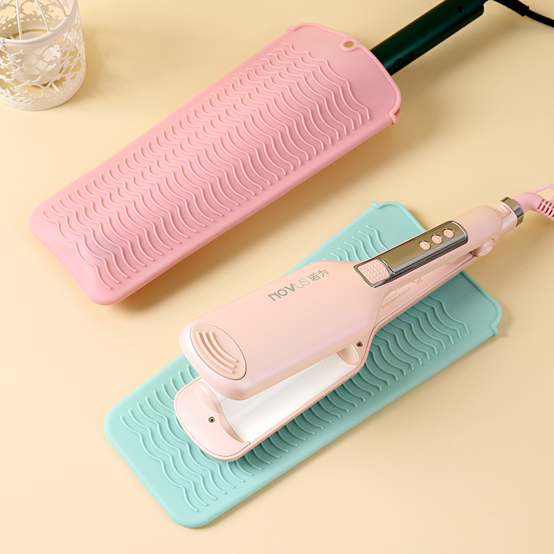 Silicone curling iron heat pad straightening comb storage bag straightener anti-scald pad portable electric curling iron sleeve clip