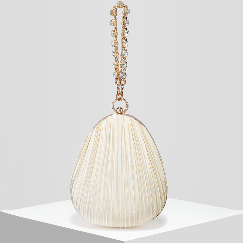 New Women's Satin Pleated Evening Bag Wedding Bag Banquet Bag Handbag Evening Bag