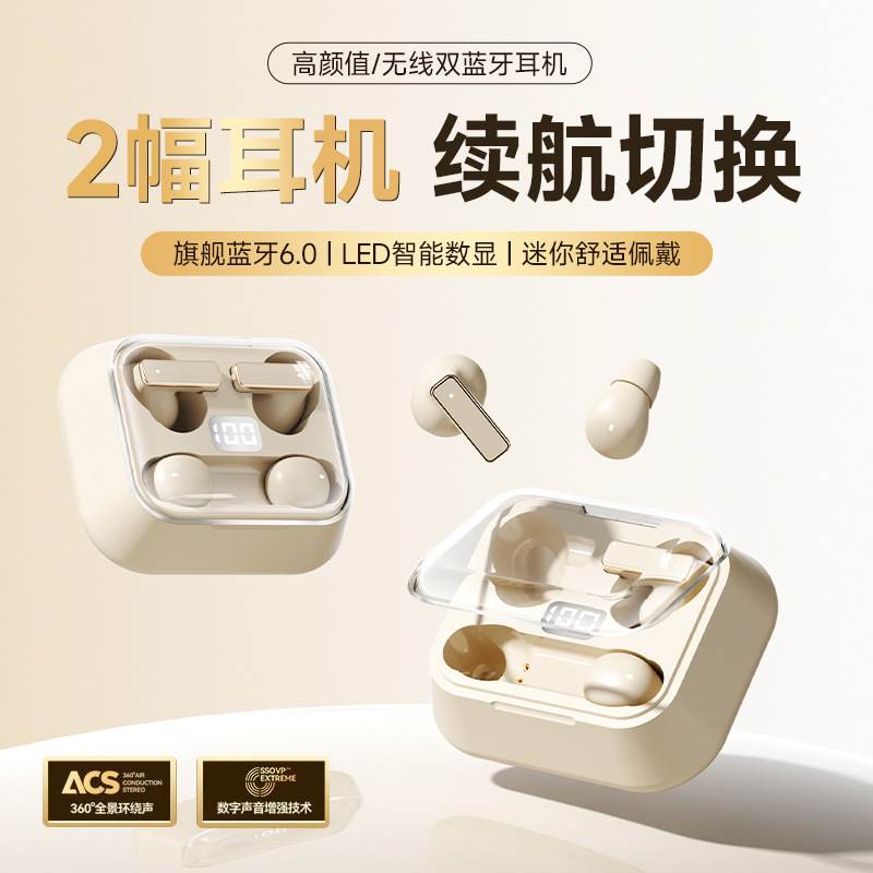Wireless Bluetooth Dual Ear Clip-on Semi-in-ear Two-in-one Two Pairs Ultra Long Battery Life Running Noise Cancelling 2026 New