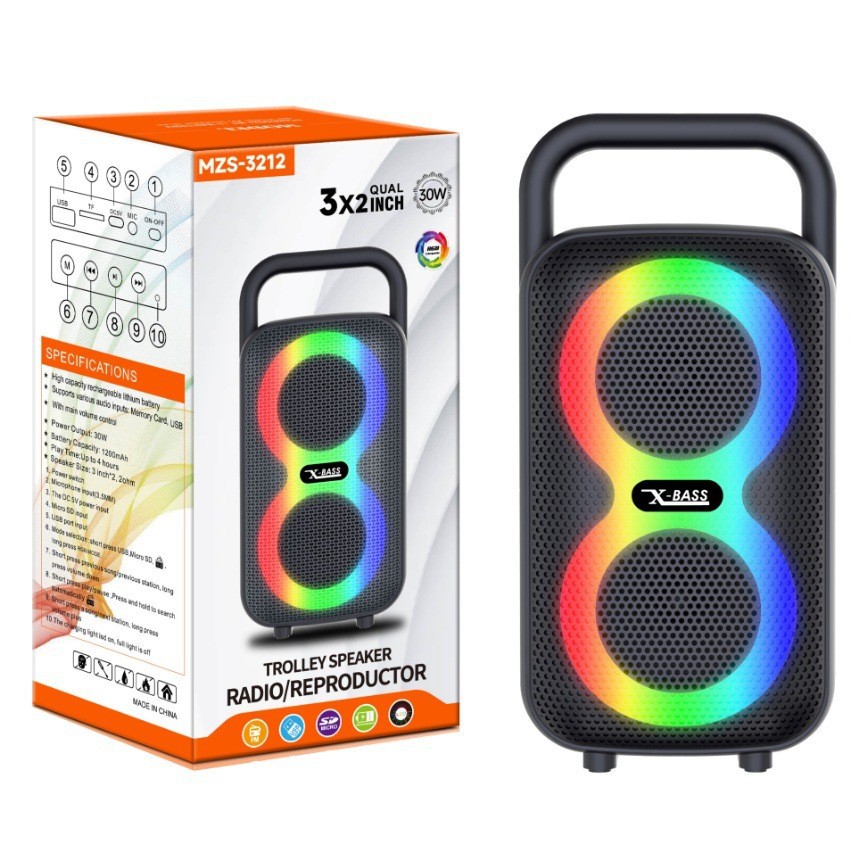 New portable square dance dual 3-inch RGB loud volume high sound quality card Bluetooth speaker