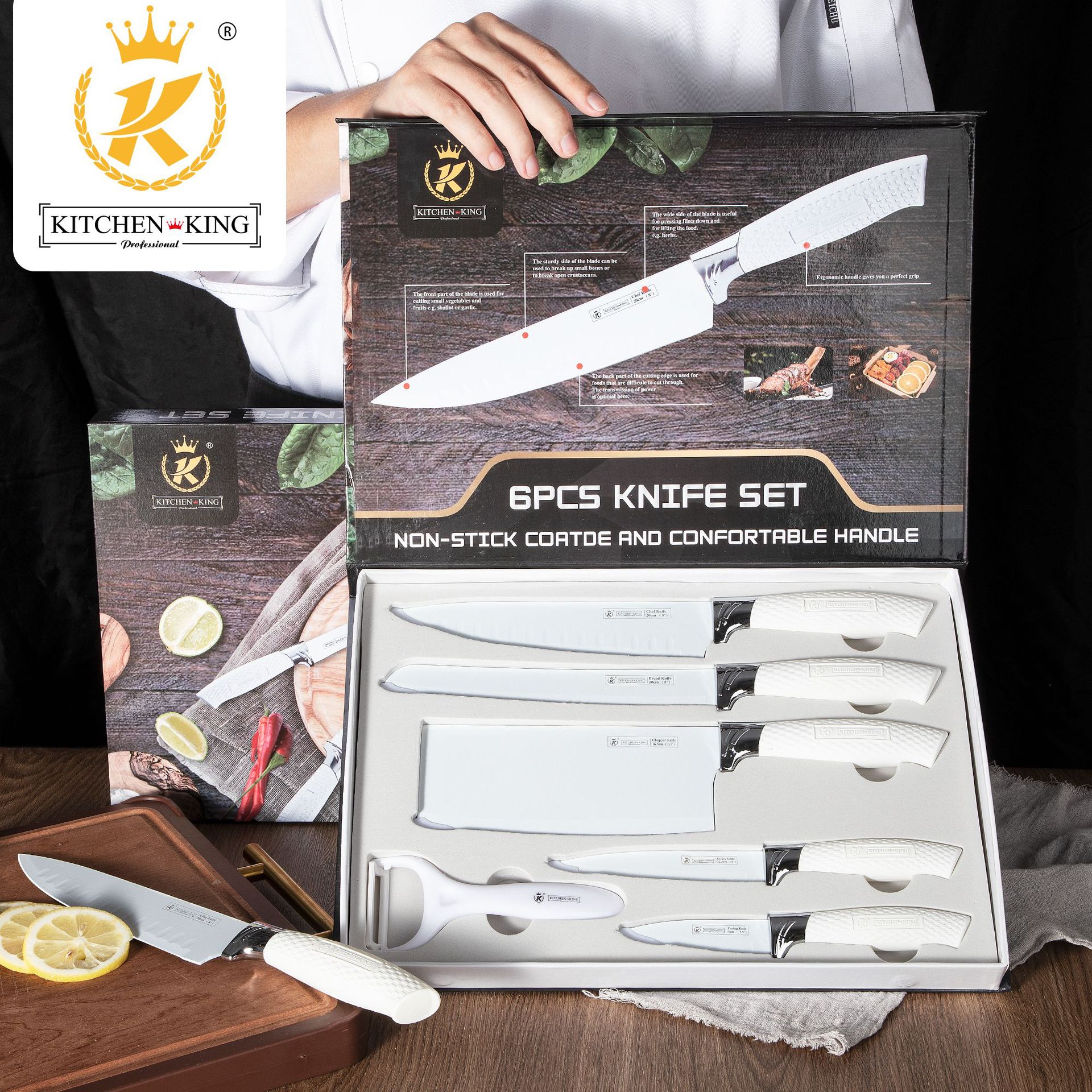 Kitchen Knife Set Six-Piece Stainless Steel Knives Household Kitchen Knife Chef Knife Fruit Knife Gift Set
