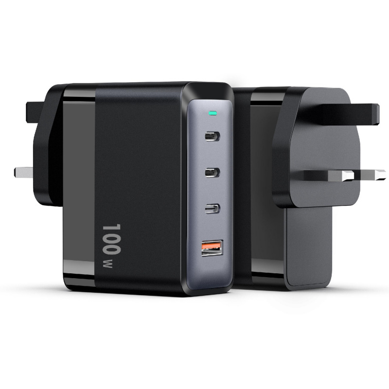 GaN Fast Charging Head 100W A+C Multi-port Adapter British Standard EU/UK Multi-function Charger New