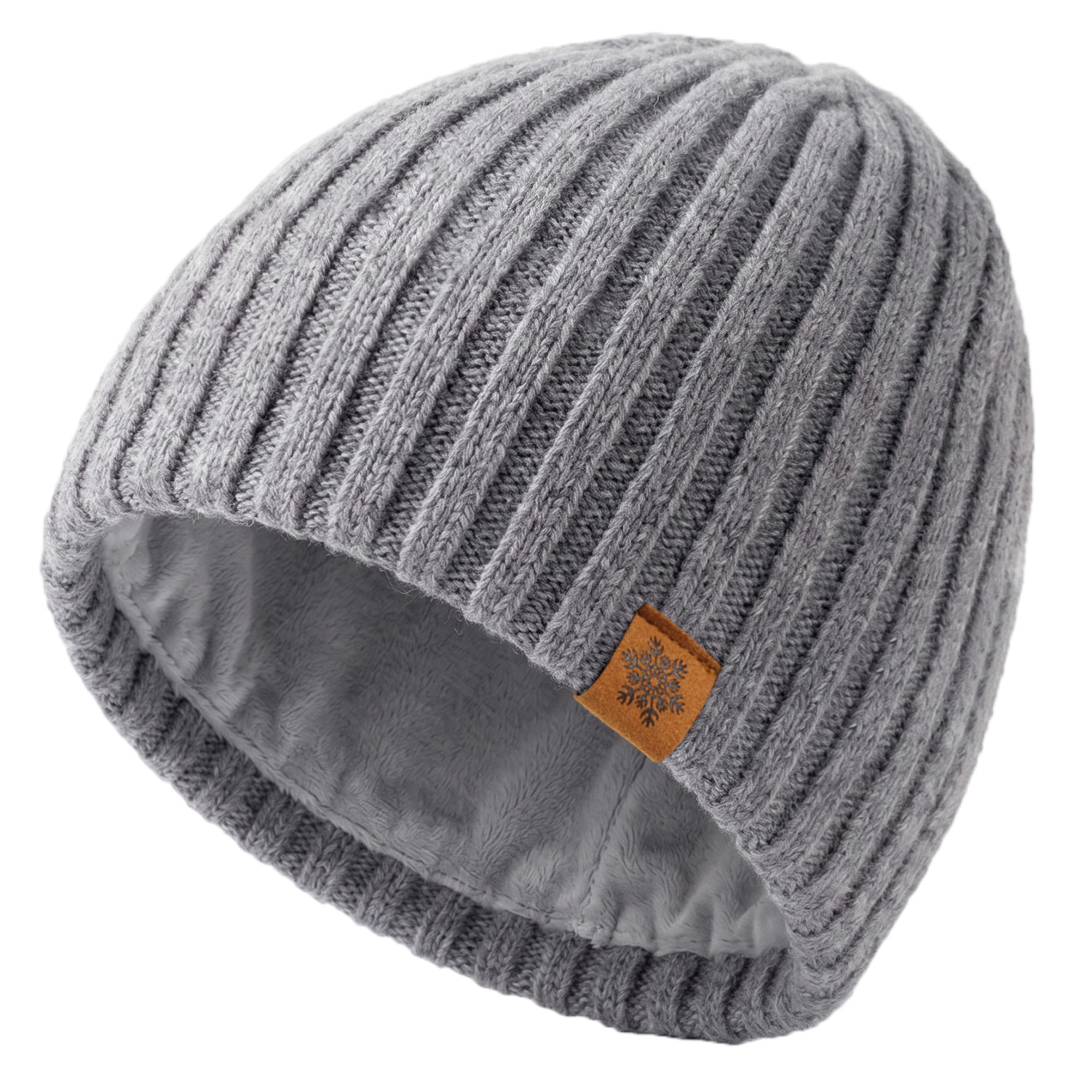 Knitted Hat New Winter Warm Double-Layer Wool Hat Unisex Loose Earflap Knit Hat