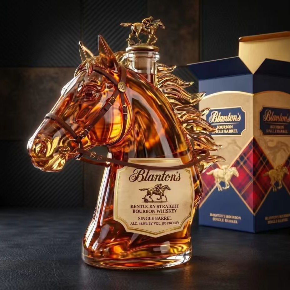 Blanton's Premium Horse Head Whiskey Bottle horse head whiskey bottle