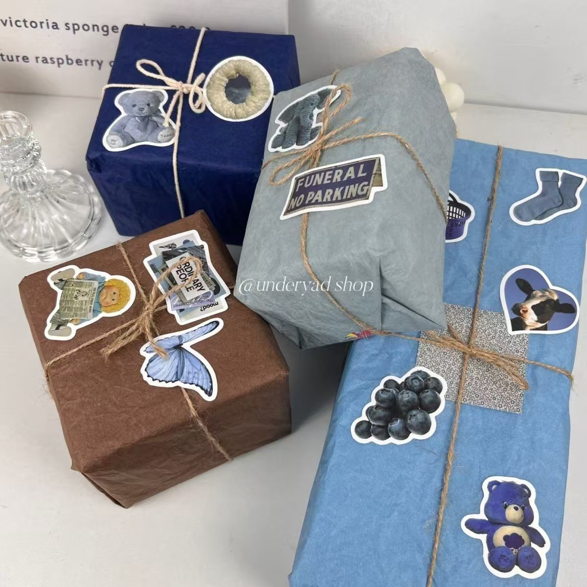 New Morandi color packaging material set thin translucent tissue paper handmade gift gift wrapping paper