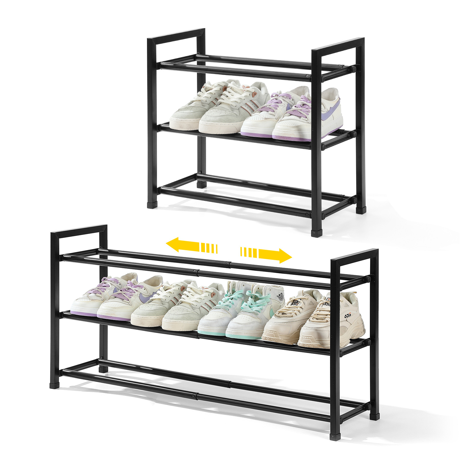 Exclusive shoe rack, simple, multi-layer, household, indoor, by door, shoes, telescopic storage rack, multi-layer shelf