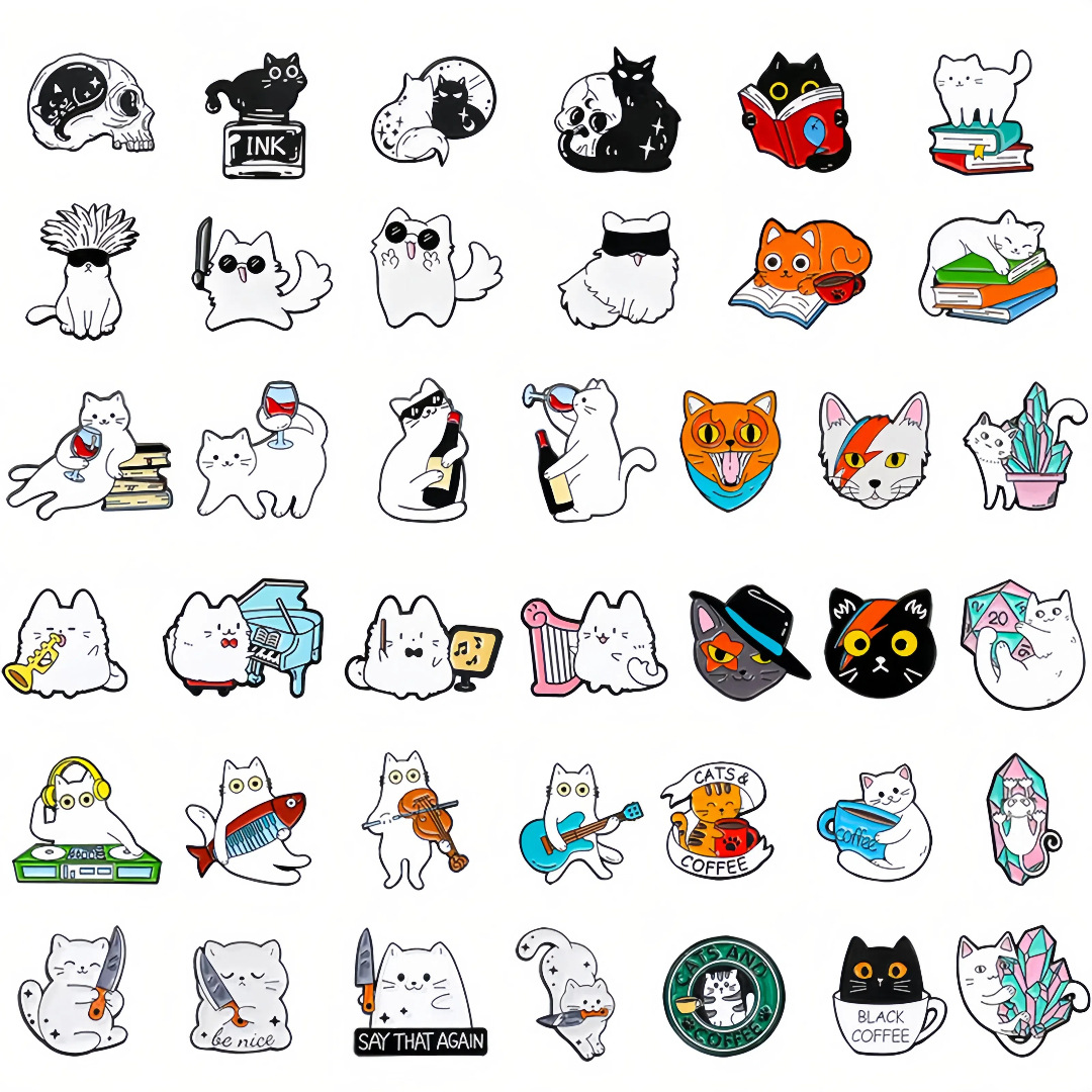 Original Cartoon Badge Cute Animal Cat Series Brooch Student Backpack Clothes Decoration