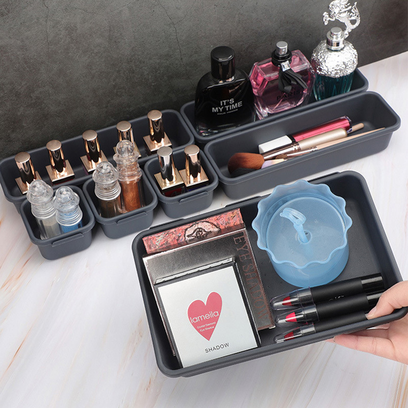 Household plastic drawer type nail art storage box free combination divider tray cosmetic storage box office