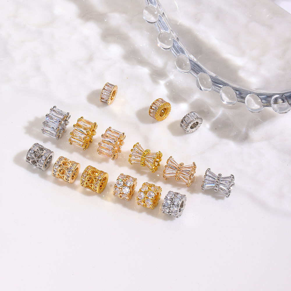 Copper plated 18K gold spacer beads, handmade loose beads DIY bracelet necklace crystal pearl spacer beads jewelry accessories