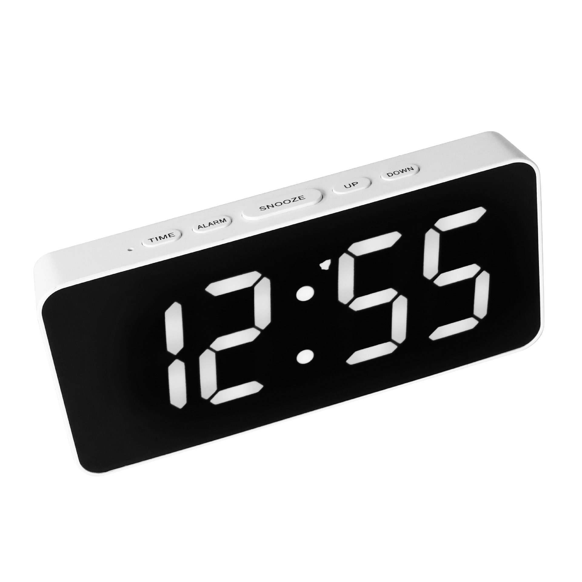 LED Digital Alarm Clock Silent Mirror Clock Multi-function Night Light Electronic Clock Lazy Clock Snooze Function