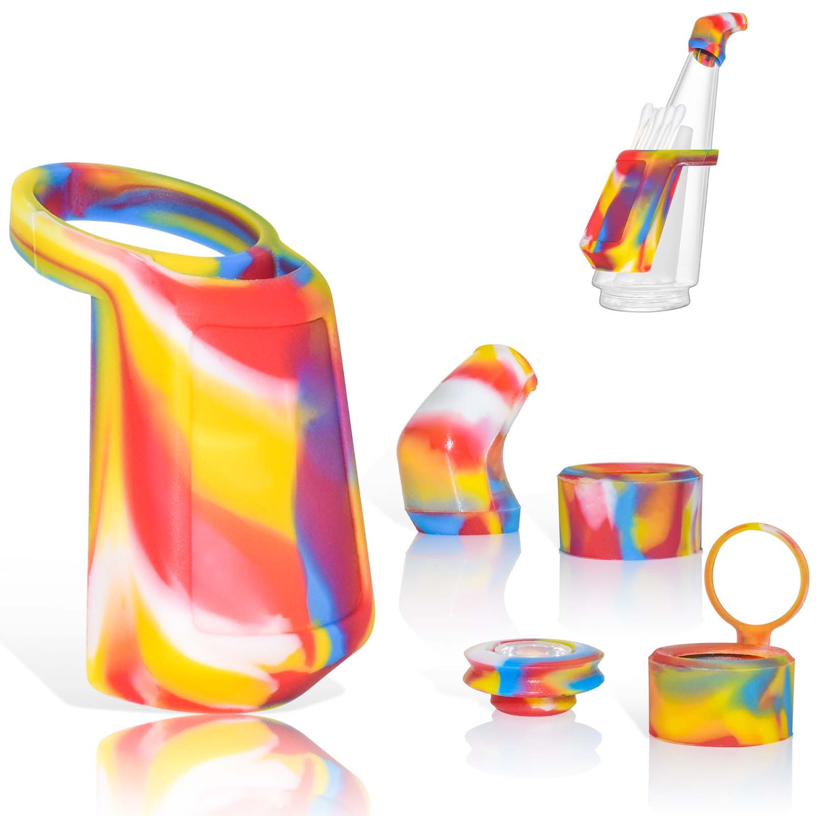 Rainbow 5-piece set replacement digital electronic accessories silicone protective cover for Puffco peak IVG