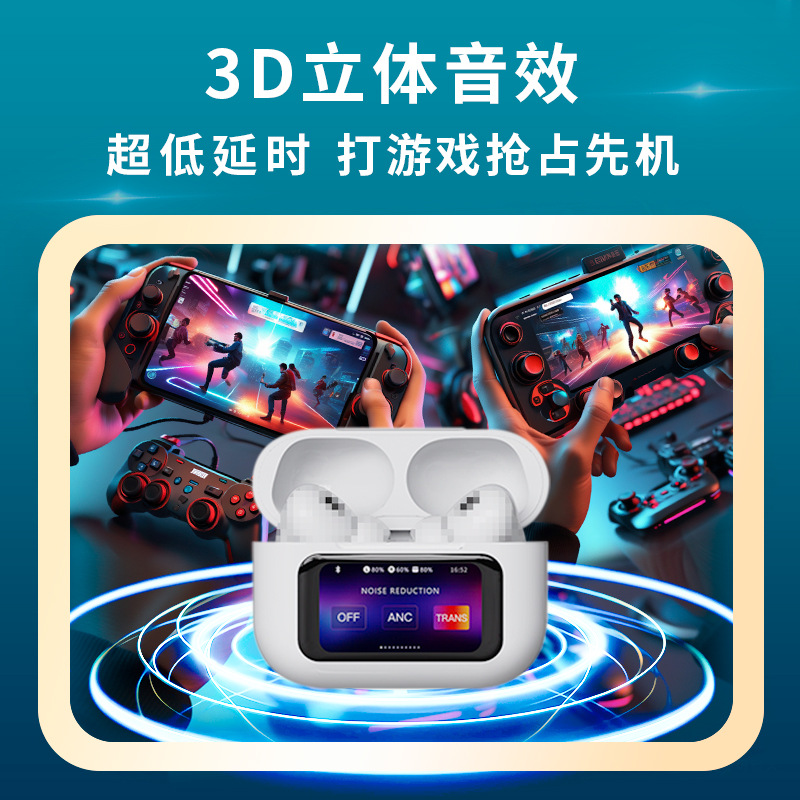 Huaqiangbei Fifth Generation A9Pro Bluetooth Earphones Display Screen Battery Life ANC Noise Reduction Wireless In-Ear High Sound Quality
