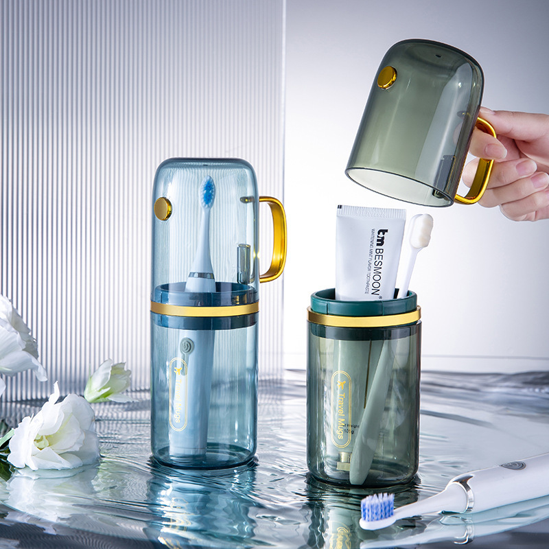 Luxury transparent travel toothbrush cup mouthwash cup toothbrush cup toothbrush set portable storage cup