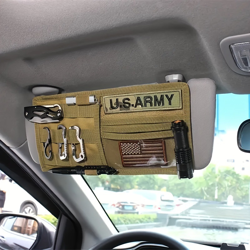 Tactical Car Sun Visor Organizer Multi-Purpose Tool Sports Equipment Storage Bag