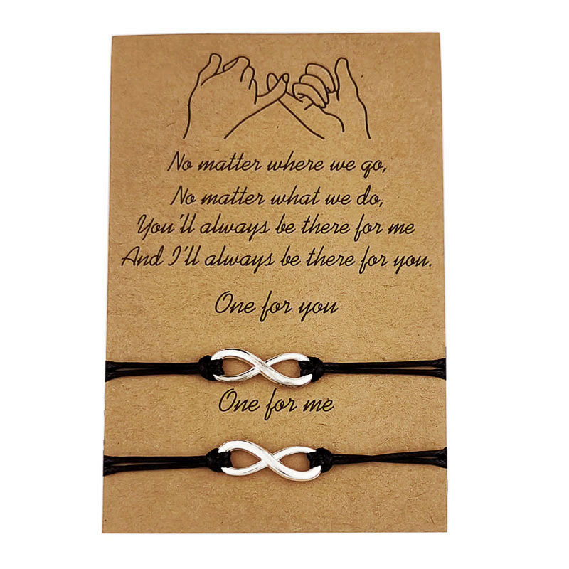 Heart-shaped tree of life wax thread handmade woven couple friendship card bracelet bracelet