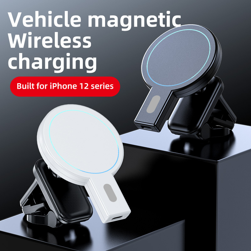 New car magnetic wireless charger, compact and portable, suitable for Apple 14 15W fast charge wireless charger car